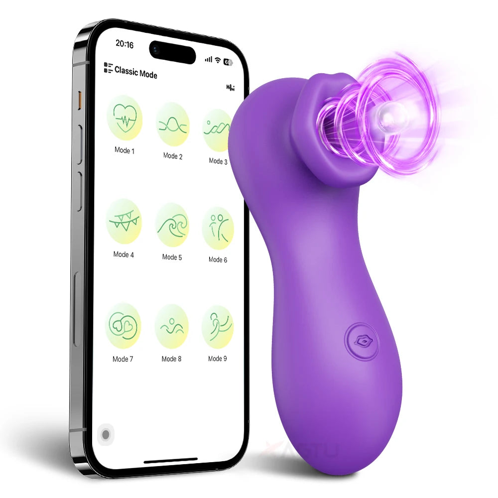 App-Controlled Rose Suction Massager