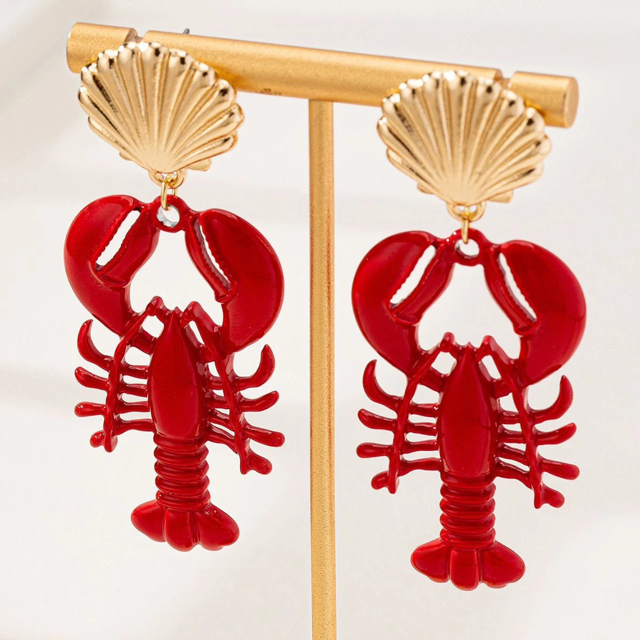 2025 Exaggerated Lobster Seashell Drop Earrings Bohemian Summer Beach Ocean Style Animal Colorful Crab Lobster Holiday Earring
