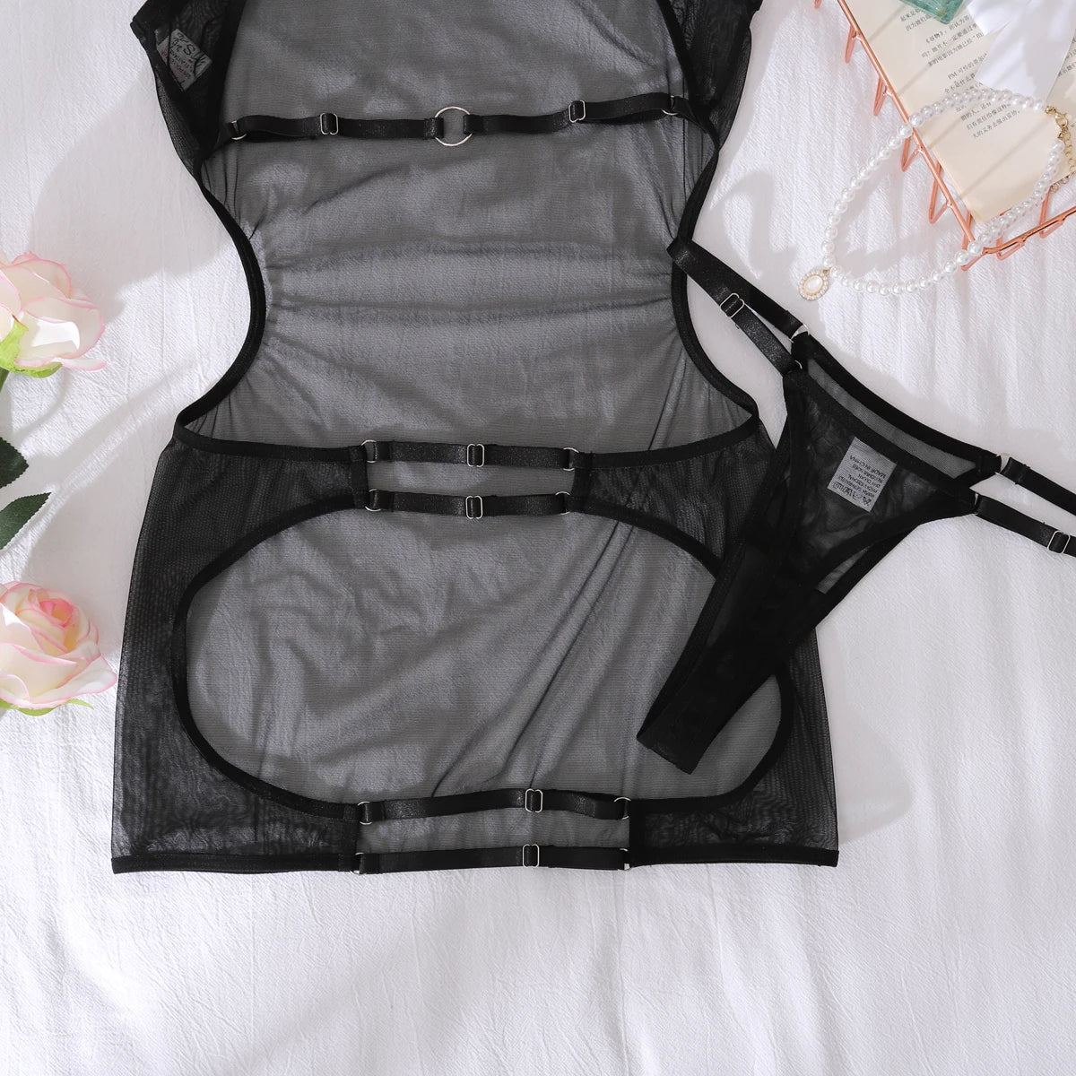 Women's Sheer Backless Mini Dress
