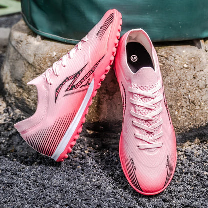 Men TF Turf Soccer Shoes Breathable PU Upper Anti‑Slip Rubber Outsole Light Footwear For Artificial Grass Training