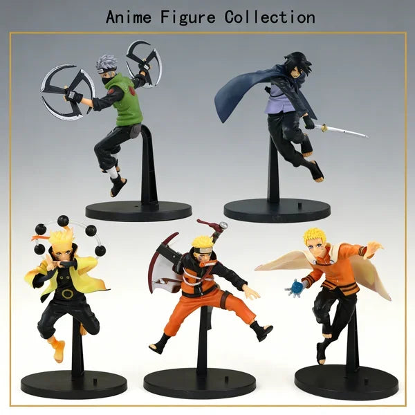 Bandai Naruto Shippuden anime Figures Uchiha Sasuke Hatake Kakashi Combat Form Collectible figure decorative Model Anime Toys