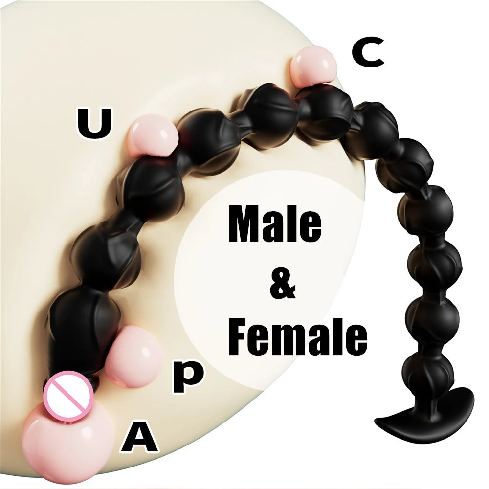 38cm Super Long Anal Beads Butt Plug Dildo Vaginal Prostate Massager Soft Anus Masturbator Dilator Sex Toy for Women Men Gay
