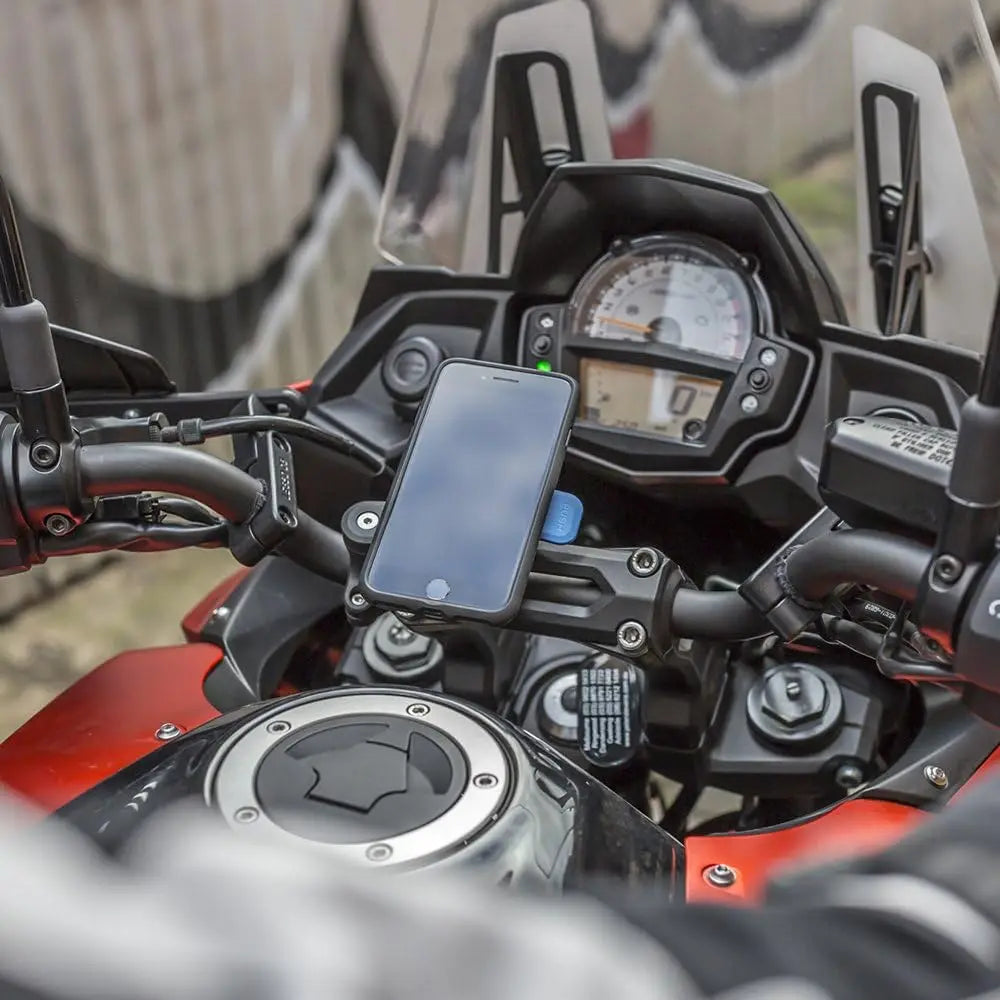 Motorcycle Phone Mount, Anti-Shake Bike Cell Phone Holder with Vibration Dampener, Quick Release Attach/Detach