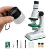 Kids Microscope Kit 200x 600x 1200x Biological Science Stem Toy Hand Loupe School Educational Pocket Microscope with LED Light