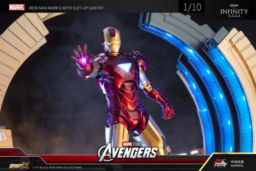 ZD Toys Avengers Iron Man Action Figure MK6 Suit-up Gantry Suit Up Gantry With MK4 Tony Stark Legends Collection Toy Gift
