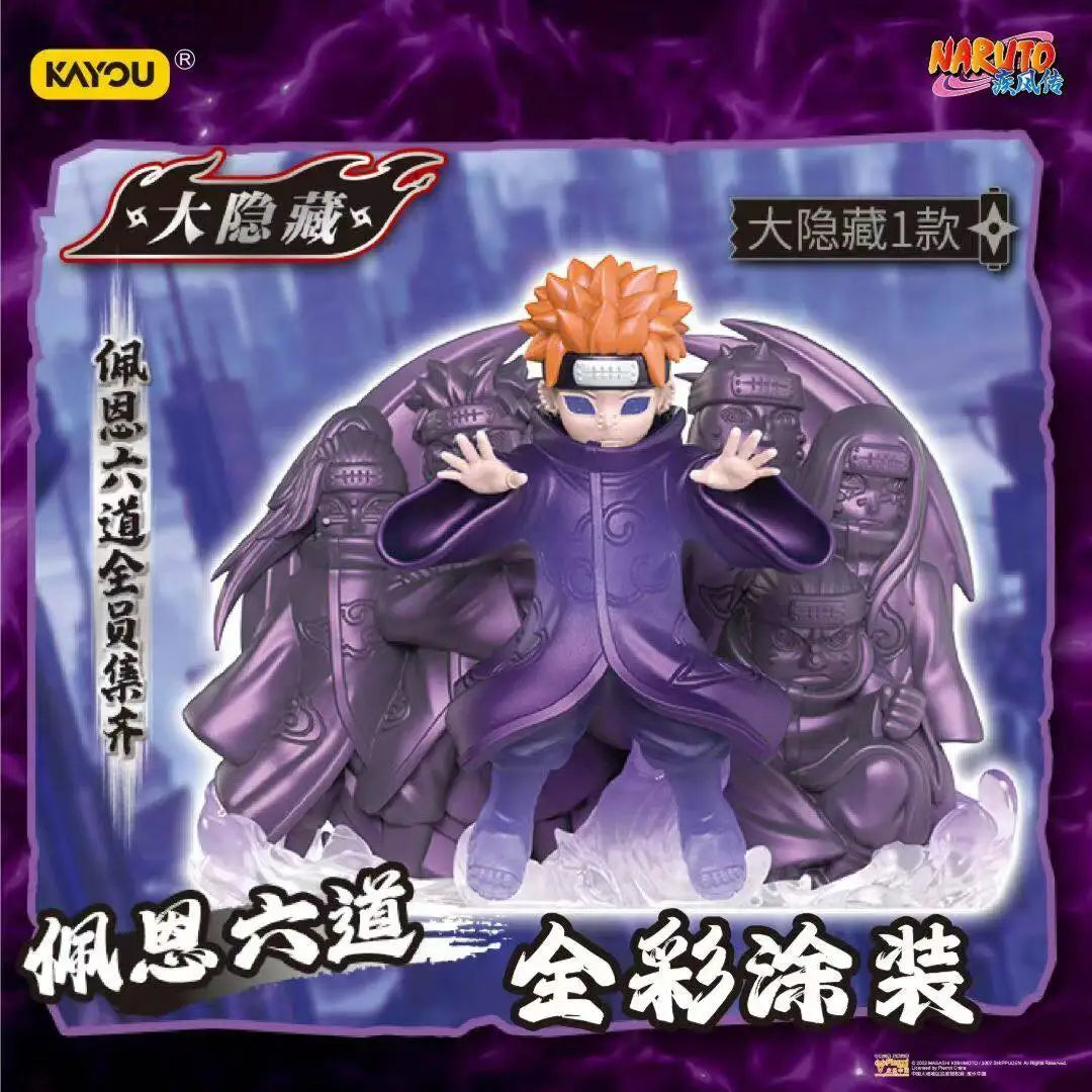 KAYOU NARUTO Mini Doll Rubber Figures Blind box Series Chakra Mode Sasuke Gaara Kurama Shikamaru Model Toy