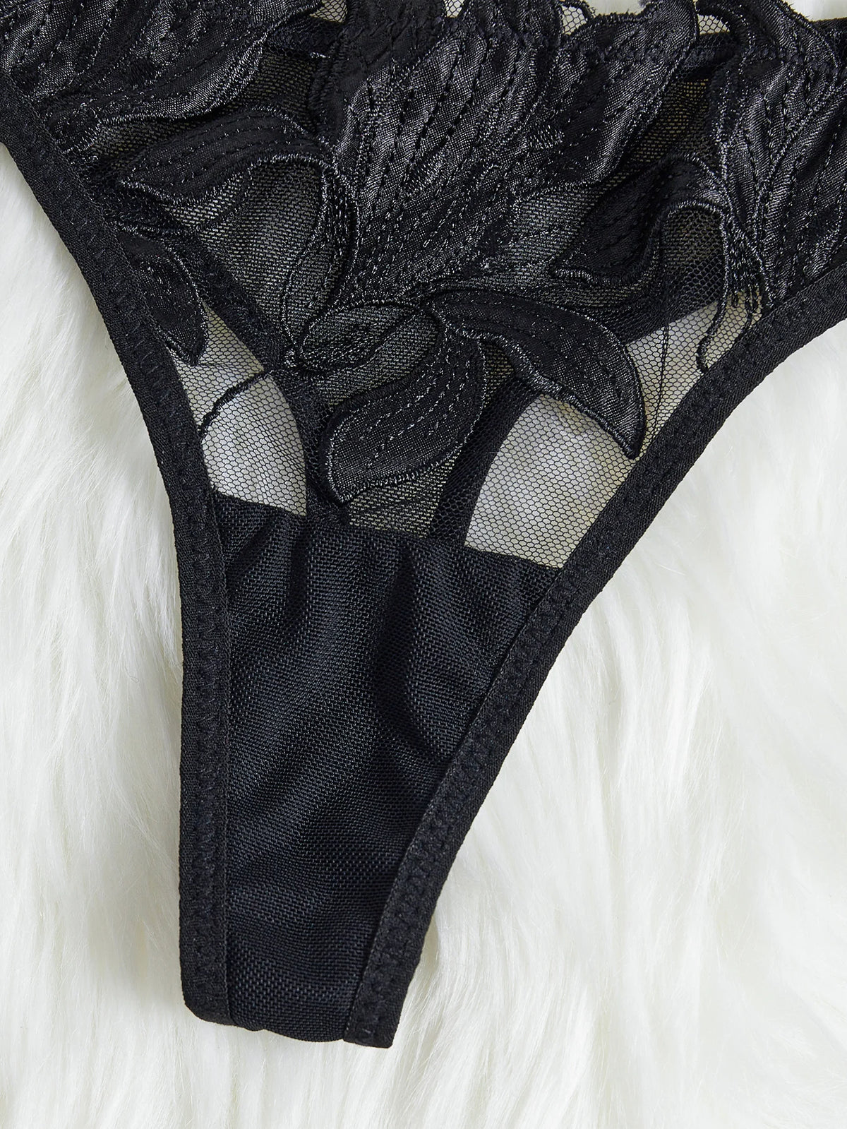 Women's Floral Lace Bra & Brief Set