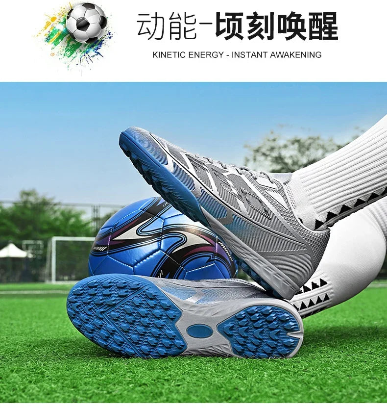 New Men Soccer Shoes Sports Shoes Breathable Non-Slip High-quality Outdoor Match Football Boots Futsal High Ankle Ultralight