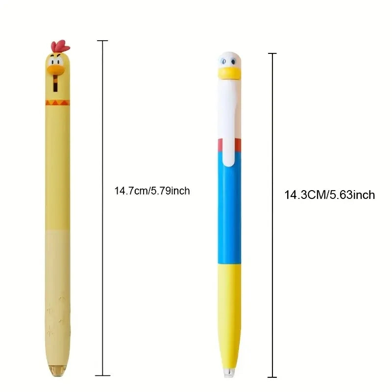 4/8pcs Duck And Chick Gel Pen Creative Duck Rotate Gel Pen Chick Press Gel Pen Black Writing Pen Office Supplies Small Gift