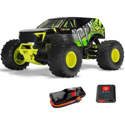1 10 Scale RC Monster Truck 4WD Ready to Run with Battery and Charger Yellow