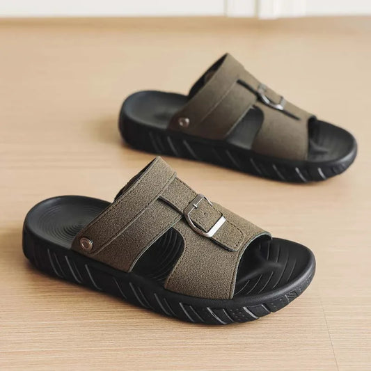 Summer Men Slippers Casual Sandals Beach Hiking Climbing Classic Roman Outdoor Leather Fishing Comfortable Trekking Fashion