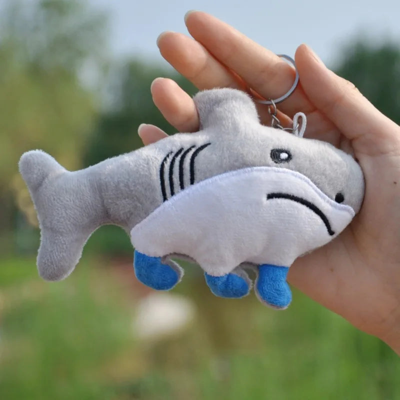 Tung Tung Sahur Plush Toy Keychains Kawaii Shark Stuffed Plushies Cute Animes Italian Brainrot Cute Doll Pendant Shark Figurine