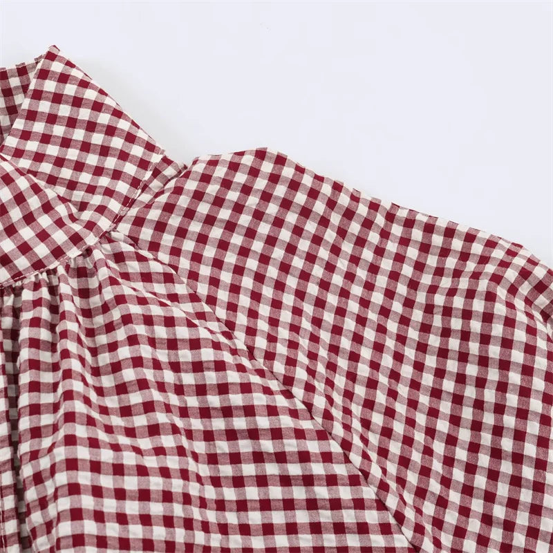 Guobioziy Women's Jacket 2026 Autumn New Plaid Long-Sleeve Drawstring Loose Jacket Parka Casual Fashion Versatile