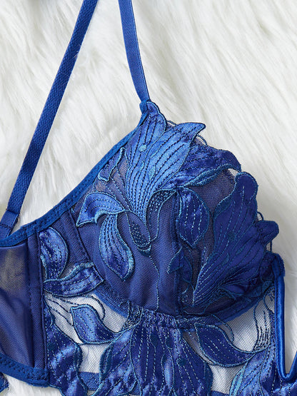 Women's Floral Lace Bra & Brief Set