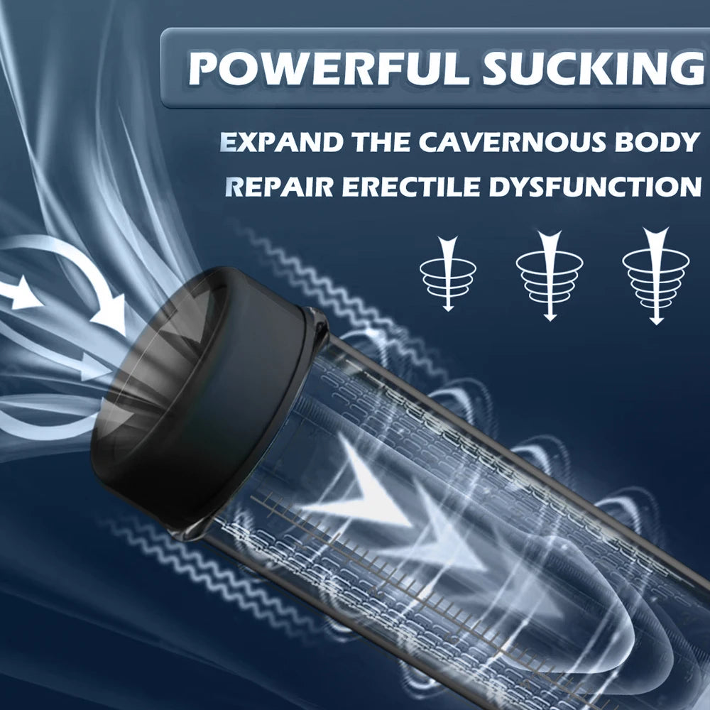 Electric Penis Pump Erection Enlargement Extend Pump 9 Suction Levels Masturbating Penis Extender Exerci Sex Toy for Adult Men