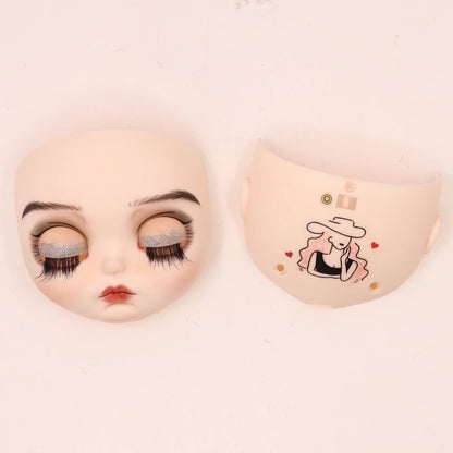 ICY DBS Blyth Baby Face DIY Matte Face Hand Painted Makeup Backplate and Screws
