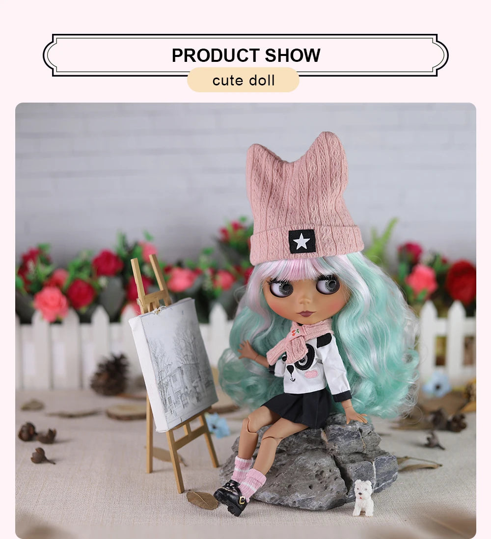 ICY DBS Blyth doll 1/6 bjd joint body doll black skin including clothes shoes casual with 30cm toy gift