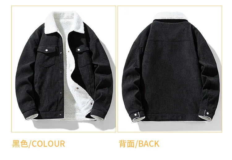 Men's Jackets and Coats Fashion Warm Corduroy Thick Coats 2026 Winter Fashion Men's Coats Down Jackets Men's Cotton Clothing
