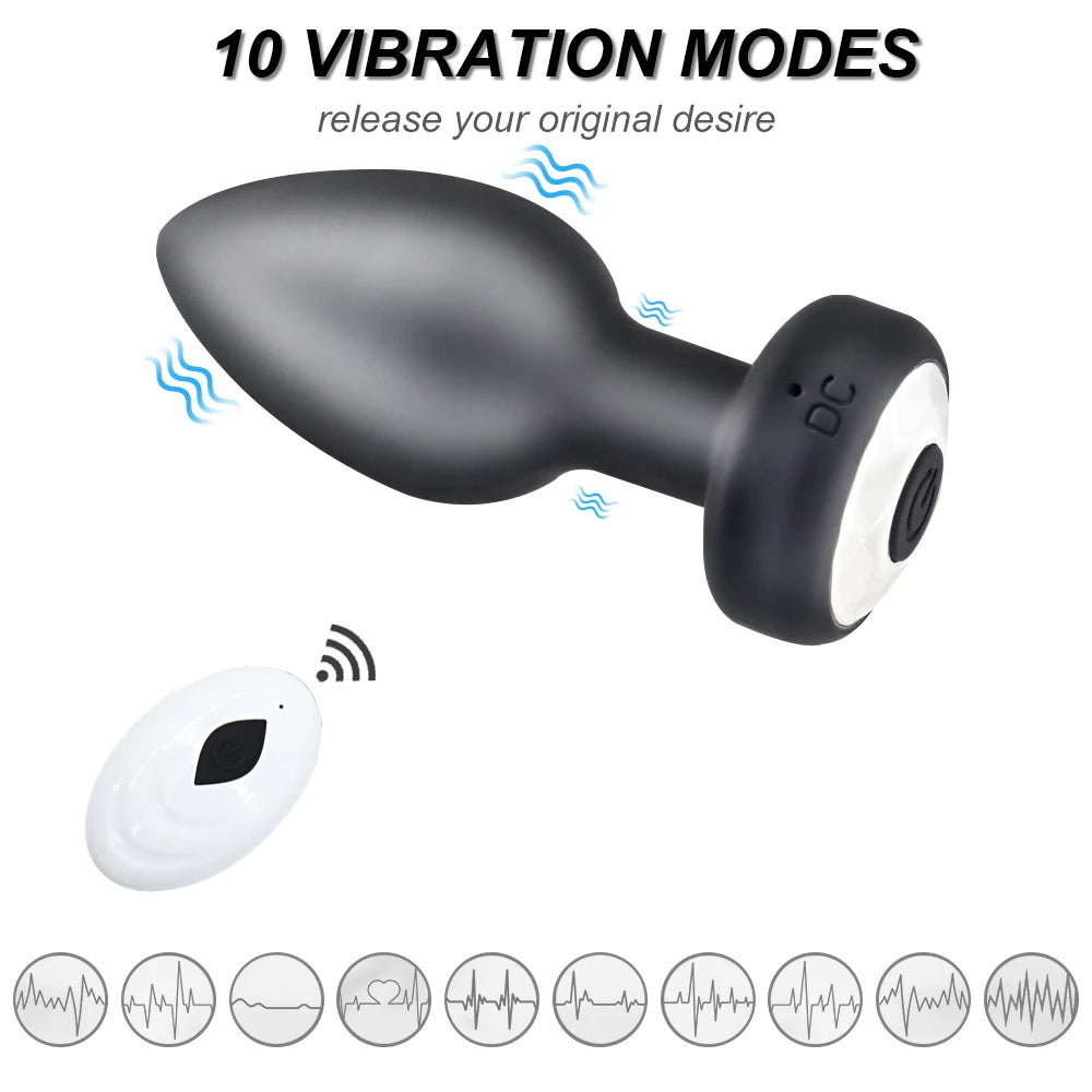 Vibrating Anal Plug Set Dildos Bullet Vibrator 10 Vibration Wireless Remote Control Sex Toy for Women Men Gay Prostate Massager