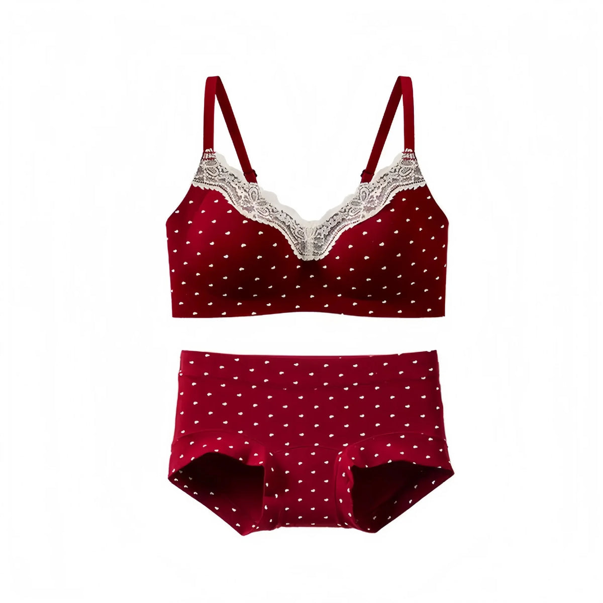 Women's Floral Lace Wireless Bra Set