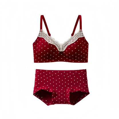 Women's Floral Lace Wireless Bra Set