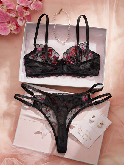 Women's Lace Push-Up Bra & Panty Set