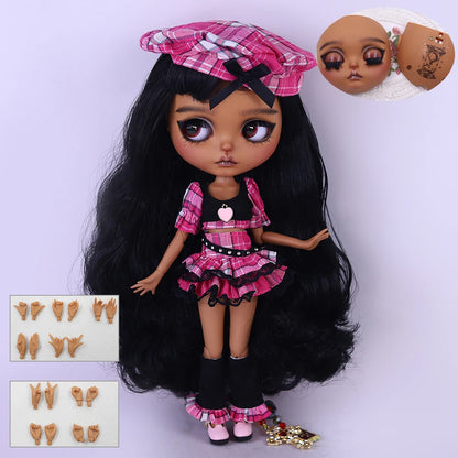 ICY DBS Blyth 1/6  Hand-Painted Doll Set Black Skin Girl Gift SD