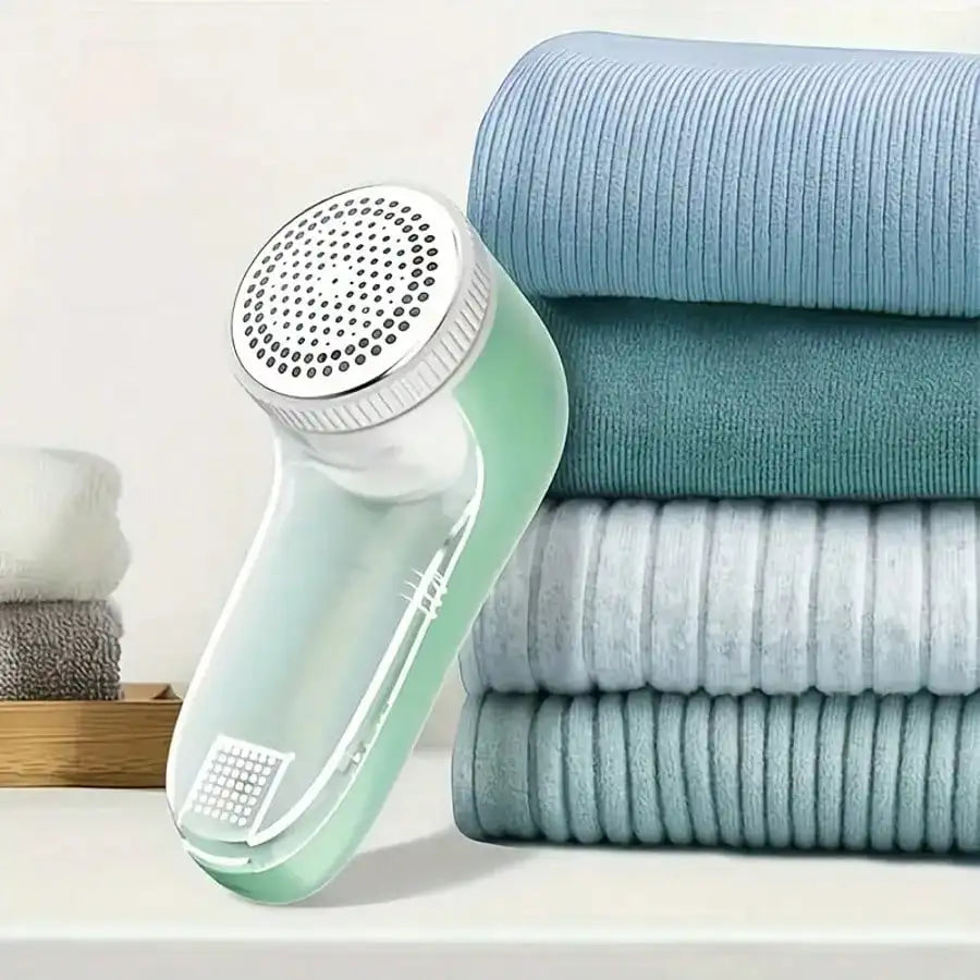 Green Fabric Shaver, Lint Remover For Clothes, Effectively And Quickly Remove Pills, Sweater Shaver With Stainless Steel 3-Leaf Blades And Lock Protection.( Two Blades&One Brush