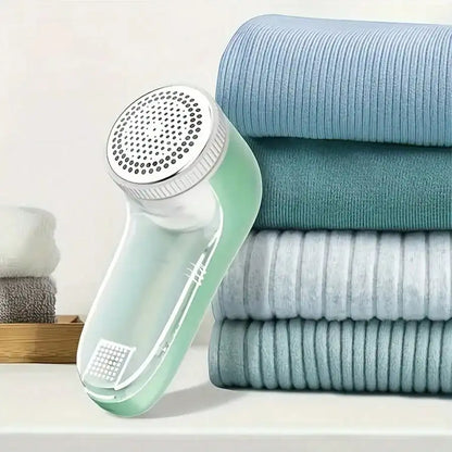 Green Fabric Shaver, Lint Remover For Clothes, Effectively And Quickly Remove Pills, Sweater Shaver With Stainless Steel 3-Leaf Blades And Lock Protection.( Two Blades&One Brush