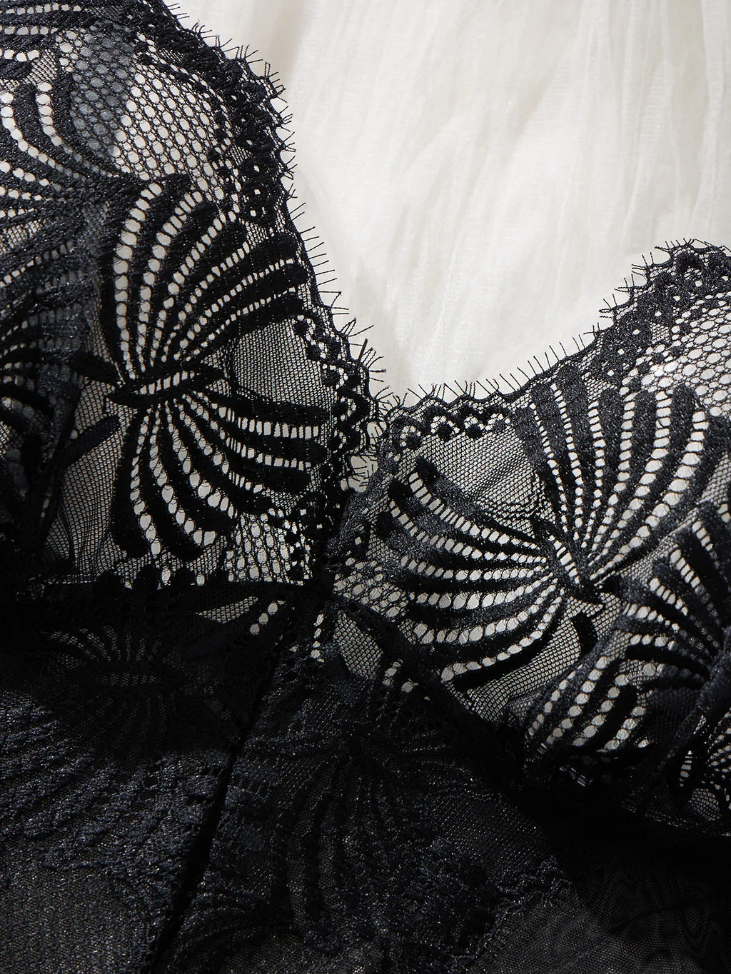 Black Floral Lace Mesh Bodysuit