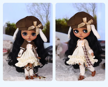 ICY DBS Blyth 1/6  Hand-Painted Doll Set Black Skin Girl Gift SD