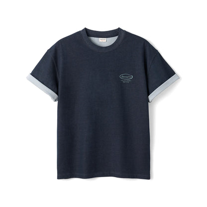 SIMWOOD 2026 Summer New 【Oversize Short Length】240gsm Moisture Wicking Quick Dry T-shirt Men Two-Tone Color Design Tops