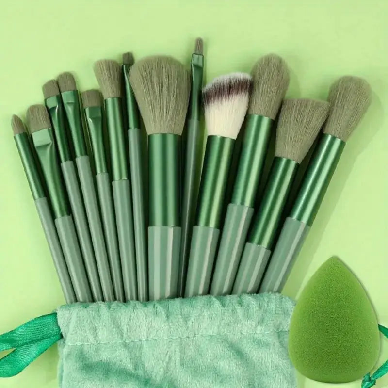Professional Makeup Brush Set with Sponge & Storage Options