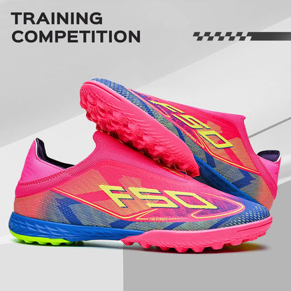 Cost-effective TF Football Boots PU Blend Upper Dense Rubber Stud Anti-slip Durable Budget Turf Football Footwear