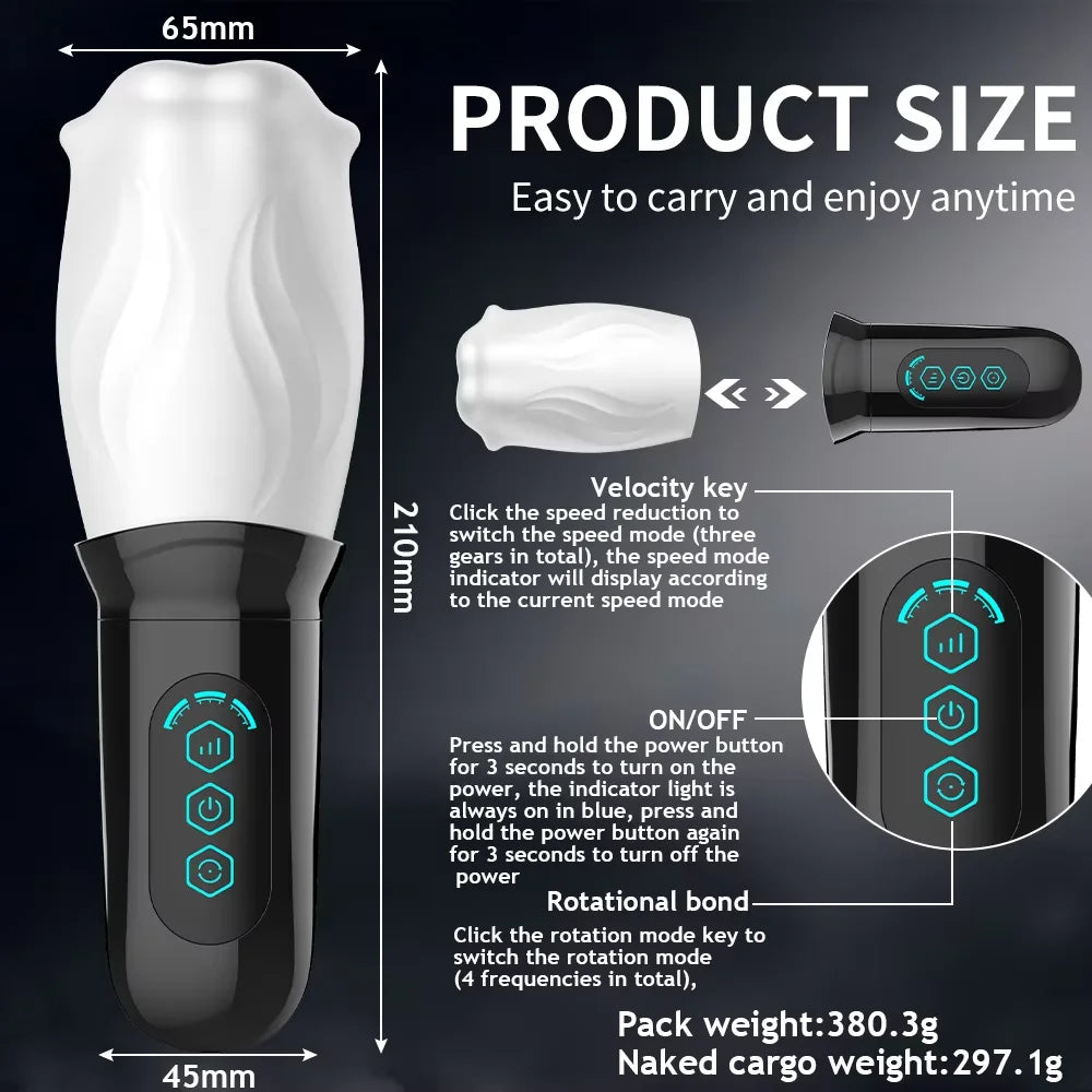 Automatic Male Masturbator Vibration Blowjob Sucking Machine Silicone Vagina Masturbation Cup Sex Toys Adult Goods for Men