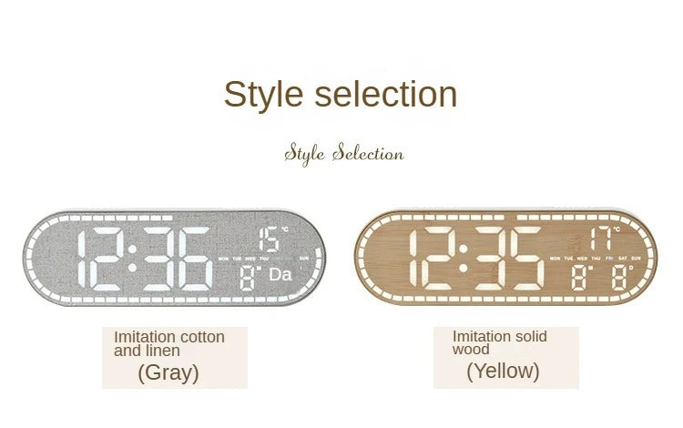 Large Digital Wall Clock Temperature and Date Week Display Electronic LED Table Alarm Clocks Brightness Adjustable 12/24H Format