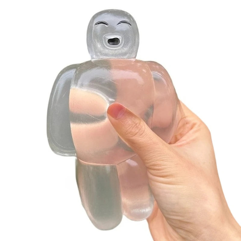 Squishy Transparent Jelly Robot Squeeze Toy Cute Super Soft Slow Rebound Water Sense Cartoon Toy Kawaii Stress-relieving Gift