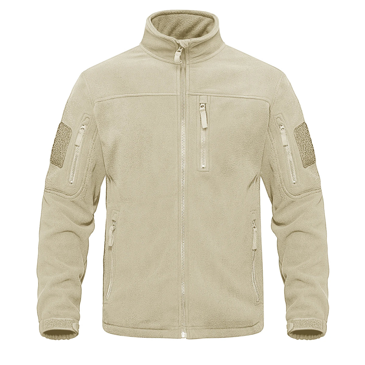 TACVASEN Full Zip Up Green Fleece Jacket Thermal Warm Work Coats Mens Zipper Pockets Jacket Hiking Training Outwear Windbreaker