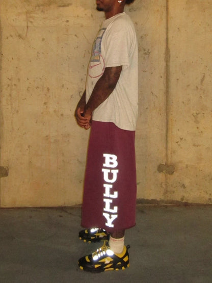 Y2K Maroon Reflective Baggy Shorts