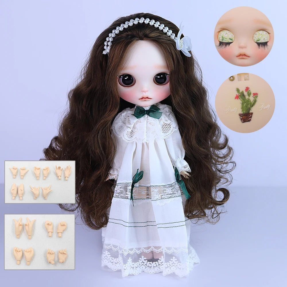 ICY DBS Blyth 1/6 Doll Hand Painted Set Morning Dew Tears Frosted Face Doll Set SD