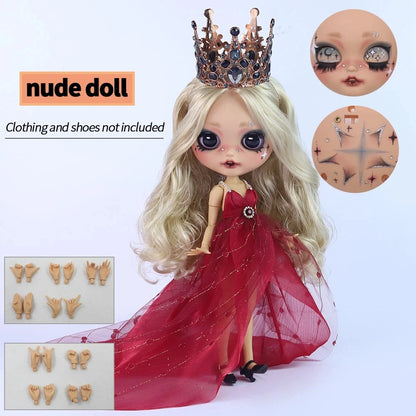 ICY DBS Blyth 1/6 Doll Hand Painted Set Tan Skin Long Eyelash Sleeping Doll Set SD