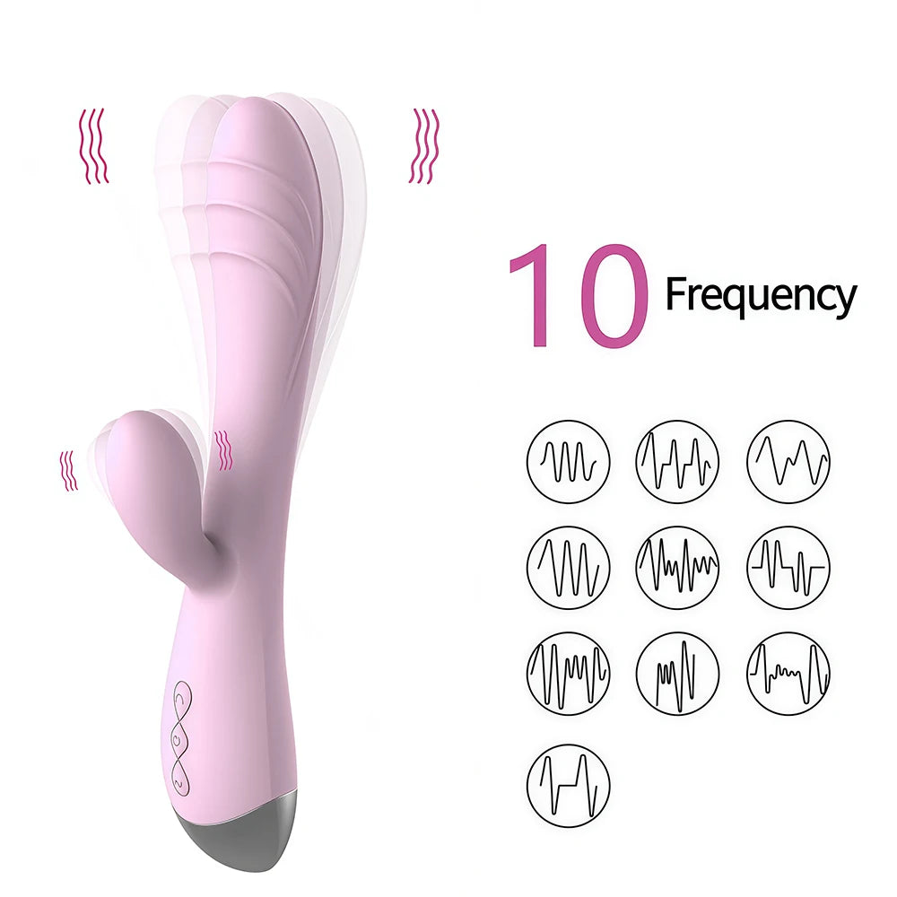 Powerful Rabbit Vibrator Dildo Dual Vibration G Spot Clitoris Stimulation Masturbators Vaginal Massager Adult for Women Sex Toys