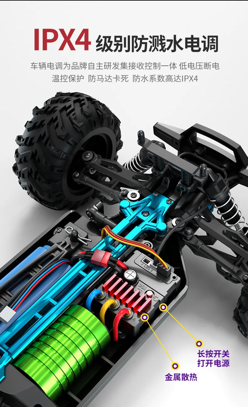 16101PRO Brushless RC 4WD Remote Control Car Max Speed 75km/h, Drift Toy Car for Boys Off-Road Climbing Racing