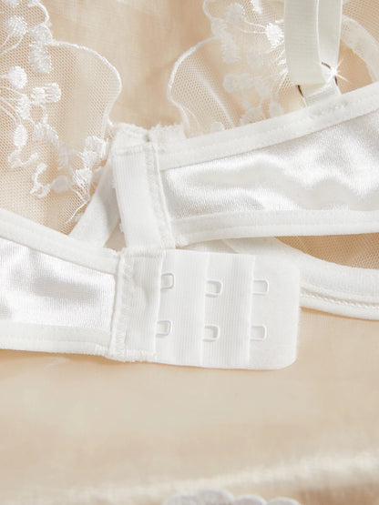 Women's Floral Lace Bustier Lingerie Set
