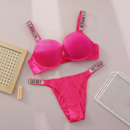 Women's Push-Up Bra & Thong Set