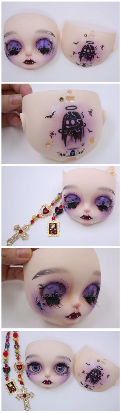 ICY DBS Blyth Baby Face DIY Matte Face Hand Painted Makeup Backplate and Screws