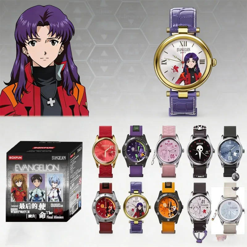 Original BANDAI NEON GENESIS EVANGELION Time Completion Plan Series Watch Blind Box Anime Character Model Toys Gifts