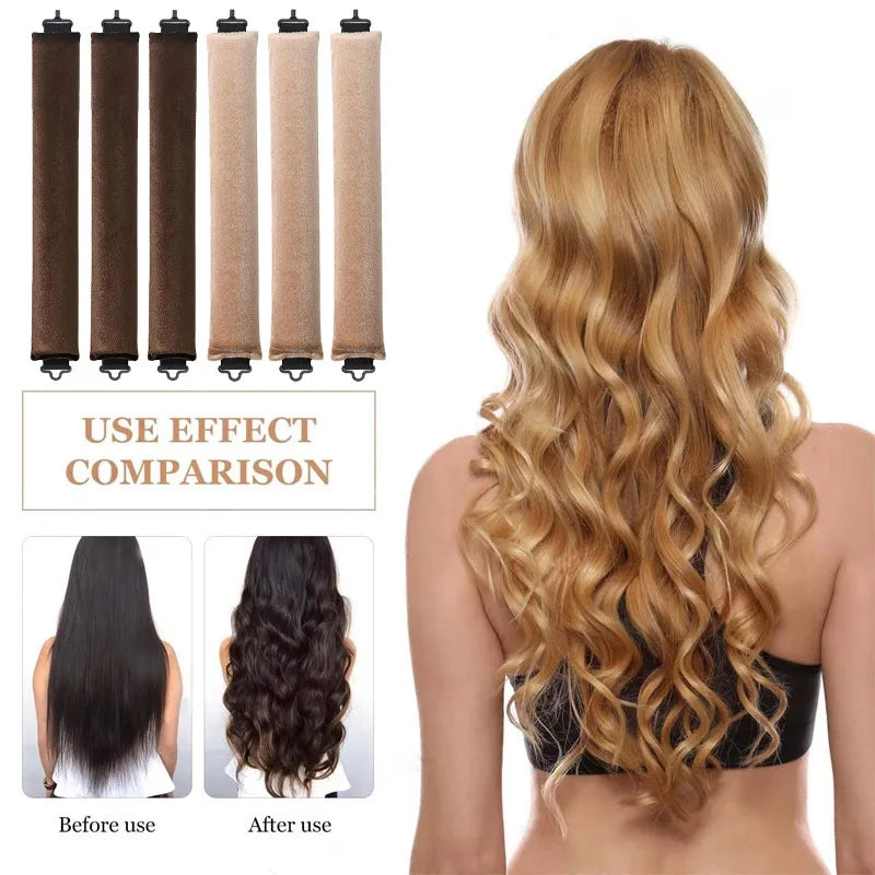 5pcs Heatless Curling Iron Headband With Sleep Cap Soft Curling Iron Sleeping Curler Styling Tool