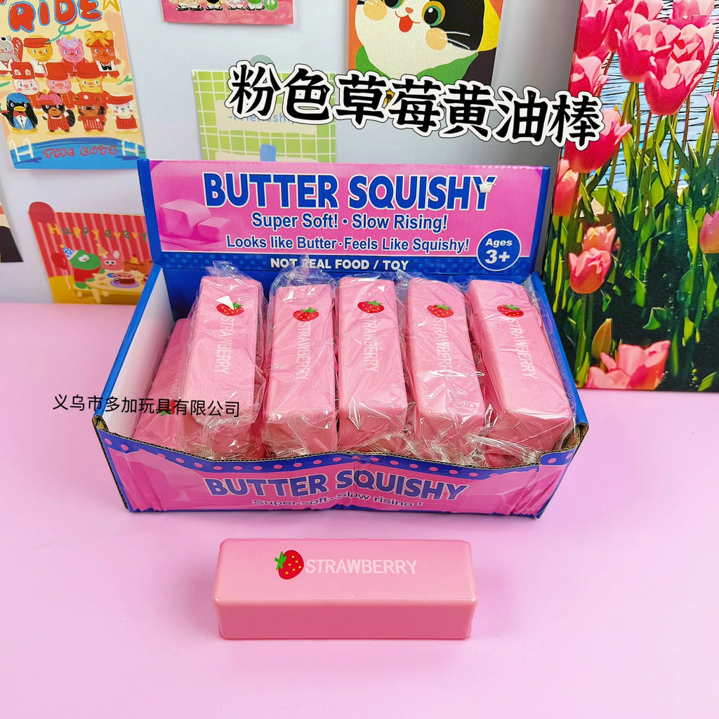 12pcs/Full Case 13.5cm Butter Stick Slow Rising Squishy Toy, Wet Rebound Moist Soft Feel, Stress Relief Decompression Fidget