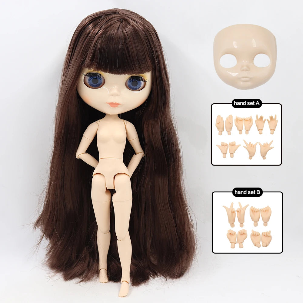 ICY DBS Blyth Doll Joint Body 30CM BJD Toy White Shiny Face and frosted Face with Extra Hands AB and Panel 1/6 DIY Fashion Doll